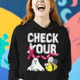 Check Your Boo Bees Breast Cancer Awareness Halloween Women Hoodie Gifts for Her