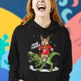 Corgi Dog Riding Dinosaur Christmas Family Matching Women Hoodie Gifts for Her