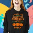 Cute Halloween Lover Pumpkin Teacher Educator Autumn Fall Pumpkin Teacher Women Hoodie Gifts for Her