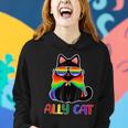 Cute Lgbt Gay Ally Cat Rainbow Pride Flag Boys Men Girls Women Hoodie Gifts for Her