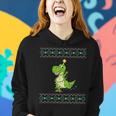 Dinosaur Ugly Sweater Christmas Lights Dinosaur Women Hoodie Gifts for Her