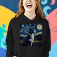 Dog Border Collie Surrealism Starry Night Border Collie Dog Women Hoodie Gifts for Her