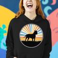 Dog Staffordshire Retro Sunset Dog Pet Mom Dad Cute Women Hoodie Gifts for Her