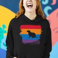 Ferret Shadow Silhouette With Colorful Flag Women Hoodie Gifts for Her