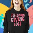 Friends Giving 2023 Thanksgiving Friendsgiving Retro Groovy Women Hoodie Gifts for Her