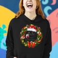 Black Cat And Wine Christmas Wreath Ornament Women Hoodie Gifts for Her