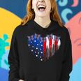 Funny Butterfly Heart With Usa Flag Patriotic 4Th Of July Women Hoodie Gifts for Her