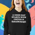 A Good Day Starts With Coffee & Crab-Eating Macaque Women Hoodie Gifts for Her
