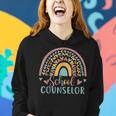 Funny School Counselor Rainbow Leopard Print Counselor Women Hoodie Gifts for Her