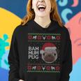 Ugly Sweater Christmas Bah Hum Pug Dog Women Hoodie Gifts for Her