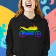 Gay Biker Lgbt-Q Rainbow Pride Flag Motorcycle Men Women Women Hoodie Gifts for Her