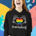 Gay Pride Heart Skeleton Be Yourself Rainbow Lgbt Men Women Women Hoodie Gifts for Her