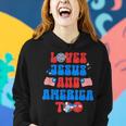 Groovy 70S Retro Loves Jesus And America Too 70S Vintage Designs Funny Gifts Women Hoodie Gifts for Her