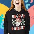 Groovy And Bright Christmas Santa Outfit 80S Retro Groovy Women Hoodie Gifts for Her