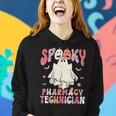 Groovy Halloween Spooky Pharmacy Tech Floral Ghost Costume Women Hoodie Gifts for Her
