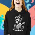 Halloween Skeleton Messy Bun Coffee Costume Mom Women Hoodie Gifts for Her