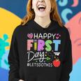 Happy First Day Lets Do This Welcome Back To School Teacher Women Hoodie Gifts for Her