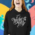 Happy Mothers Day Fancy White Cursive Design Classy Women Hoodie Gifts for Her