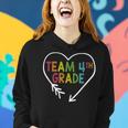 Heart 4Th Grade Team Teacher Student Back To School Women Hoodie Gifts for Her