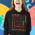 Hello In 22 Different Languages Word Esl Teachers Students Women Hoodie Gifts for Her