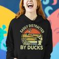 Hunting- Easily Distracted Ducks Hunter Dad Women Hoodie Gifts for Her