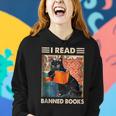I Read Banned Books Funny Black Cat Reader Bookworm Women Women Hoodie Gifts for Her