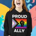 Junenth Proud Ally Lgbt Rainbow Gay Pride Flag Men Women Hoodie Gifts for Her