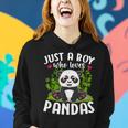Just A Boy Who Loves Pandas Funny Panda Lover Women Hoodie Gifts for Her