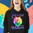 Just A Girl Who Loves Wolves Moon Wolf Girls Women Hoodie Gifts for Her