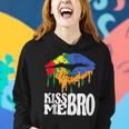 Kiss Me Bro Gay Rainbow Mouth To Kiss For Pride Person Women Hoodie Gifts for Her