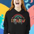 Leopard Rainbow Librarian Off Duty Last Day Of School Summer Women Hoodie Gifts for Her