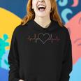 Lesbian Heartbeat - Homosexual Woman Pride Ecg Pulse Line Women Hoodie Gifts for Her