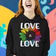 Love Is Love Rainbow Sunflower Lgbt Gay Lesbian Pride Women Hoodie Gifts for Her