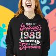 Made In September 1983 Floral 40 Yr Old 40Th Birthday Women Women Hoodie Gifts for Her