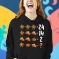 Math Number Thanksgiving Count Answer Pie Turkey Teacher Women Hoodie Gifts for Her
