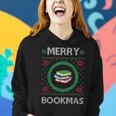 Merry Bookmas Christmas Jumper Avid Reader Ugly Sweater Book Women Hoodie Gifts for Her