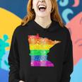 Minnesota Gay State Pride Rainbow Flag Map Gay Lesbian Lgbt Women Hoodie Gifts for Her