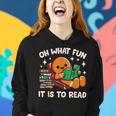 Oh What Fun It Is To Read Christmas Teacher Librarian Books Women Hoodie Gifts for Her