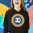 Rainbow Circle Football For Soccer Lover Best Sports Pride Women Hoodie Gifts for Her