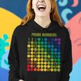 Rainbow Grid Of Prime Numbers School Teacher Women Hoodie Gifts for Her