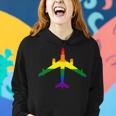 Rainbow Pride Lgbt Airplane Gay Pilot Women Hoodie Gifts for Her