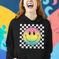 Rainbow Smile Face Cute Checkered Smiling Happy Women Hoodie Gifts for Her