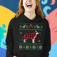 Red Plaid Siberian Husky Dog Ugly Christmas Sweater Women Hoodie Gifts for Her