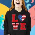 Red White And Blue For Love American Flag Women Hoodie Gifts for Her