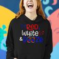 Red White And Booze Funny Adult 4Th Of July Women Hoodie Gifts for Her