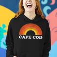 Retro Cape Cod Massachusetts Rainbow Vintage Throwback Girls Women Hoodie Gifts for Her
