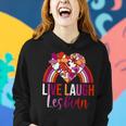 Retro Live Laugh Lesbian Rainbow Floral Heart Pride Lgbt Women Hoodie Gifts for Her