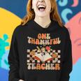Retro One Thankful Teacher Pumpkin Spice Thanksgiving Fall Women Hoodie Gifts for Her