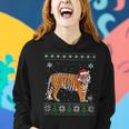 Santa Tiger Ugly Sweater Animals Christmas Pajama Women Hoodie Gifts for Her