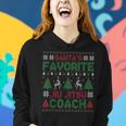 Santa's Favorite Jiu Jitsu Coach Ugly Christmas Sweater Women Hoodie Gifts for Her